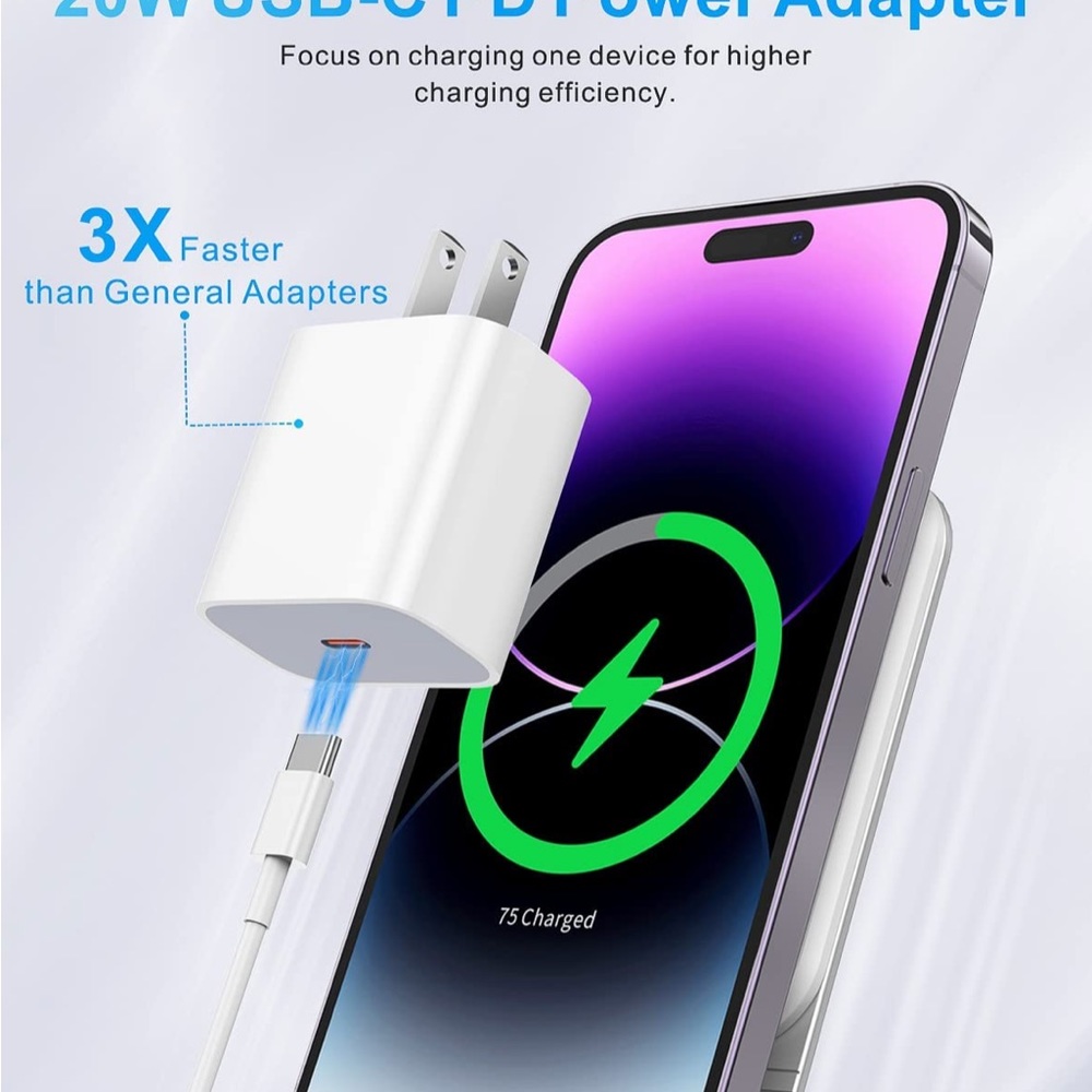 NEW 2/$50 MagSafe iPhone charger stand with usb c. 2 in one. iPhone 12, 13, 14 - Picture 9 of 10